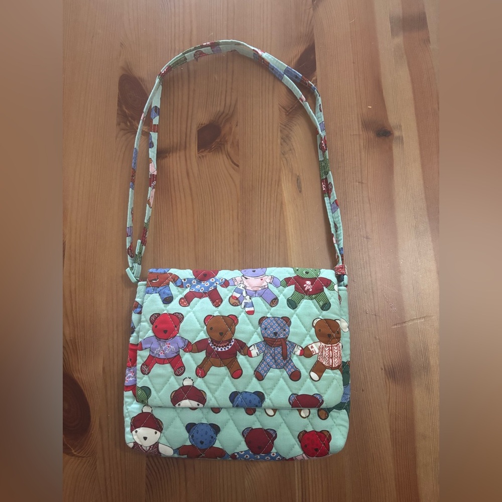 Vera Bradley Quilted Teddy Bear Shoulder Bag adorable excellent condition